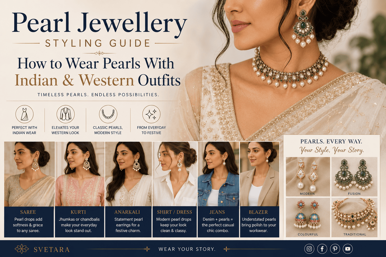 Pearl Jewellery Styling Guide: How to Wear Pearls With Indian & Western Outfits